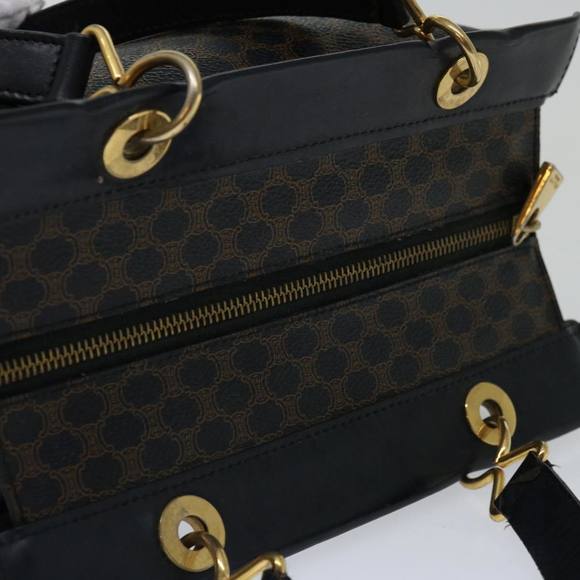 CELINE Macadam Canvas Hand Bag PVC Brown Black Auth 67089 - Picture 6 of 16